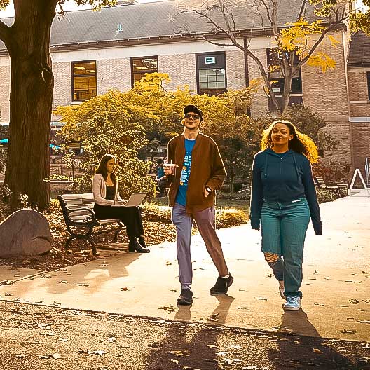 Students walking on campus