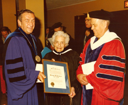 Ms. Blodgett with Former Hofstra Presidents James Shuart and John Cranford Adams