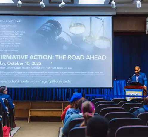 Dr. Cornell L. Craig giving presentation at the Affirmative Action Symposium