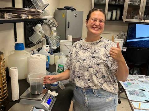 Student working in lab