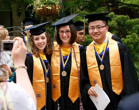 Students in cap and gown